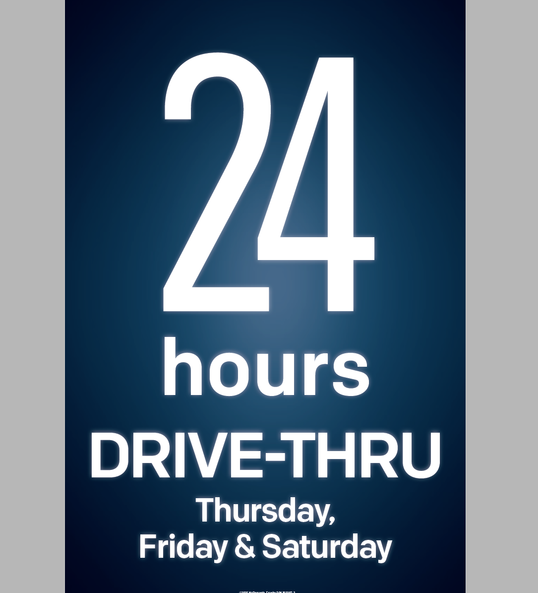 24 hours Drive-Thru Window Decal
